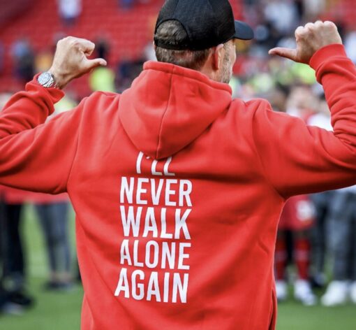 France Jurgen Klopp I’ll Never Walk Alone Again Red Hoodie Back