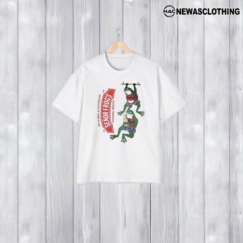 Bar And Grill And Clothesline Senor Frog’s Cozumel Mexico T-Shirt2