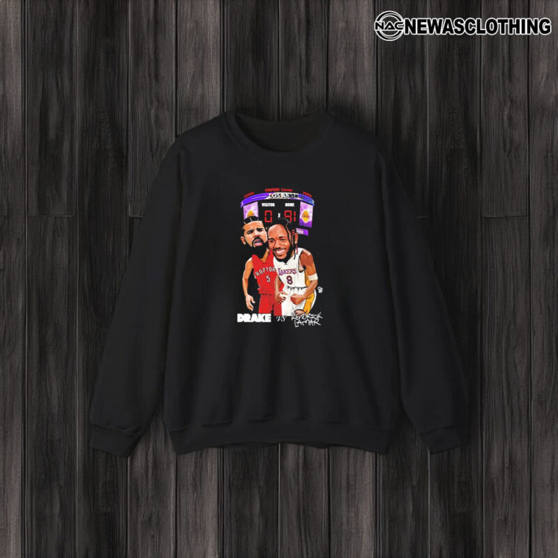 Drake Vs Kendrick Lamar Stapl’es Center Los Angeles Lakers Kdot 81 Pts T-Shirt3