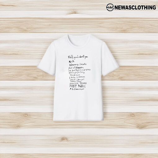 Gracieabrams The Secret Of Us Tracklist T-Shirt3