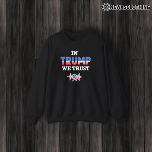 In Trump We Trust Triblend America Flag And Star T-Shirt