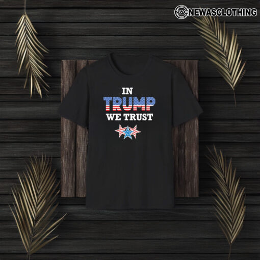 In Trump We Trust Triblend America Flag And Star T-Shirt3