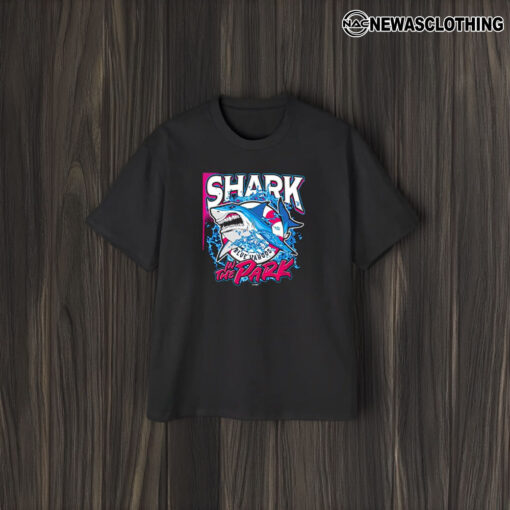 Pensacola Blue Wahoos Shark In The Park Blue Wahoos T-Shirt2