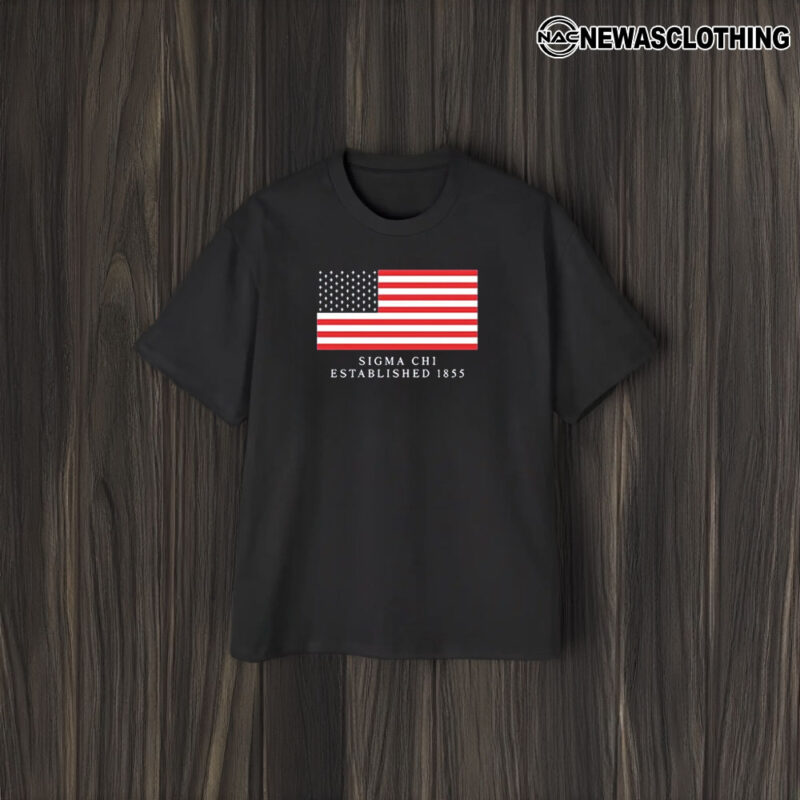 Sigma Chi Established 1855 America Flag T-Shirt2