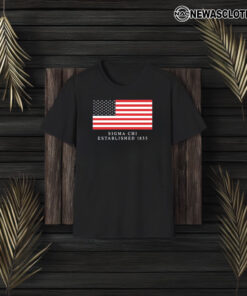 Sigma Chi Established 1855 America Flag T-Shirt3