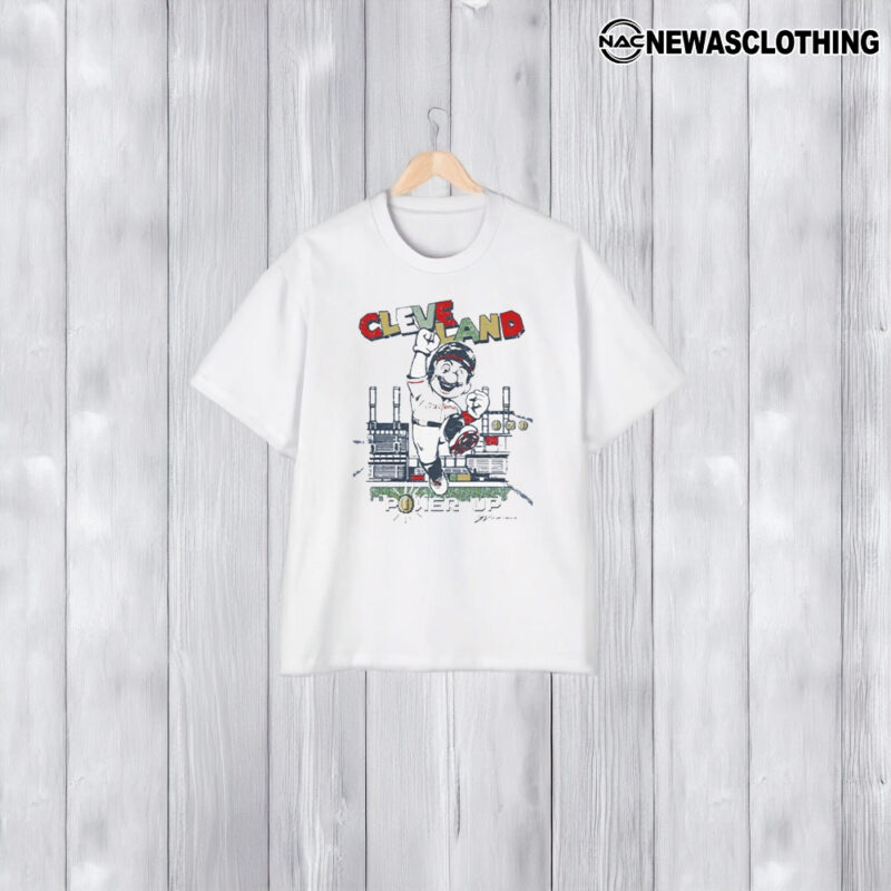 Super Mario Baseball Player Cleveland Power Up T-Shirt2