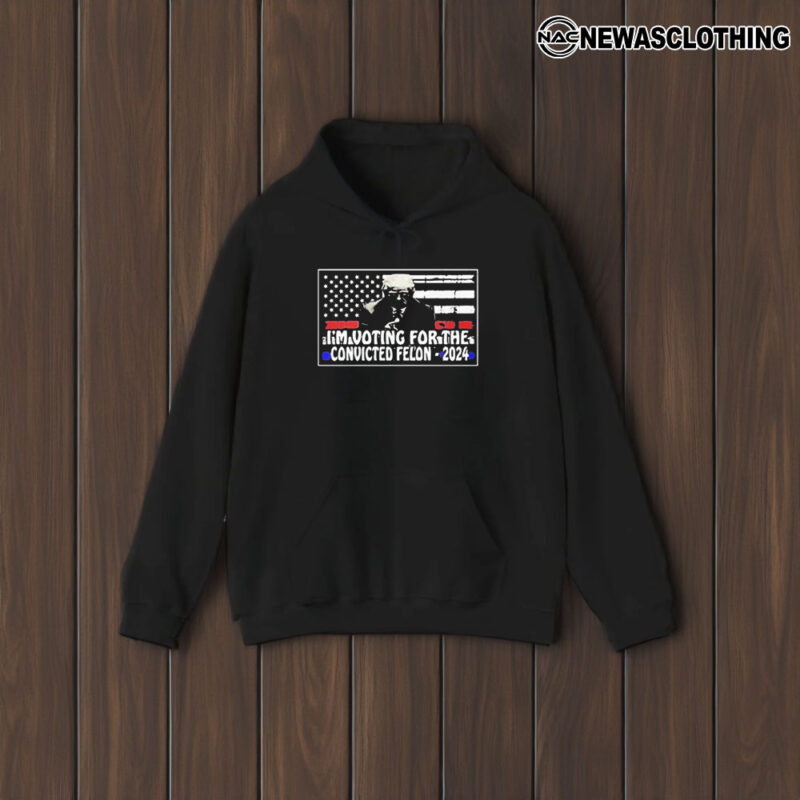 Trump 2024 Voting For The Convicted Felon USA Flag T-Shirt1