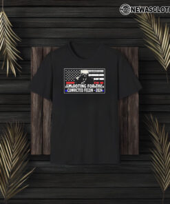 Trump 2024 Voting For The Convicted Felon USA Flag T-Shirt3