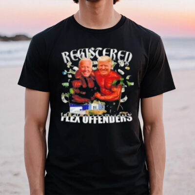 Biden Vs Trump Registered Flex Offenders T-Shirt2