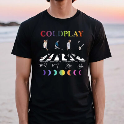 Coldplay Band Abbey Road Signature T-Shirt2