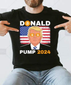 Donald Pump 2024 Bitcoin Eyes America Flag Fight Make America Great Again T-Shirt3