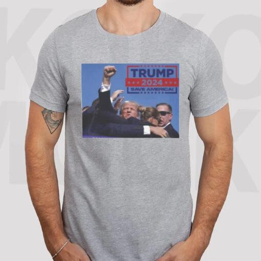 Donald Trump 2024 Pennsylvania Rally Shooting Save America Trump’s Raised Fist In Defiance T-Shirt3