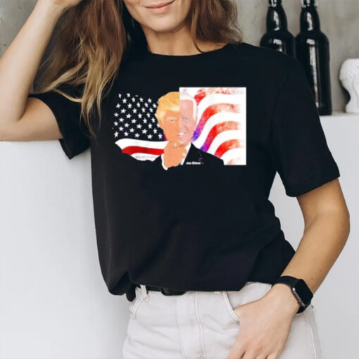 Donald Trump Usa Vs. Joe Biden Usa Half Portrait T-Shirt2