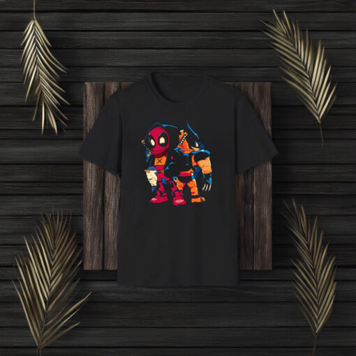 Double Healing Factor Chibi Deadpool & Wolverine T-Shirt