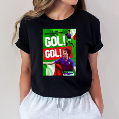 Italy Marco Tardelli 1982 World Cup 11 July 1982 Santiago Bernabeu Madrid Tardelli 69 Gol Gol T-Shirt2