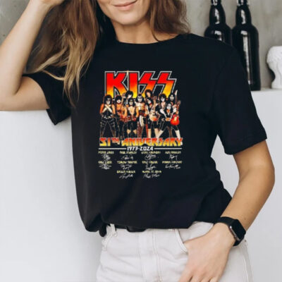 Kiss 51th Aniversary 1973 2024 Signatures T-Shirt2