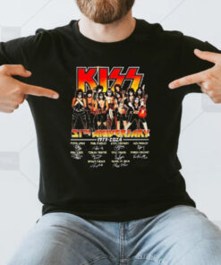 Kiss 51th Aniversary 1973 2024 Signatures T-Shirt3