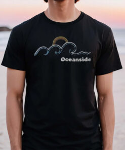 Oceanside California Ca Sufing Waves Sunset Vintage T-Shirt2