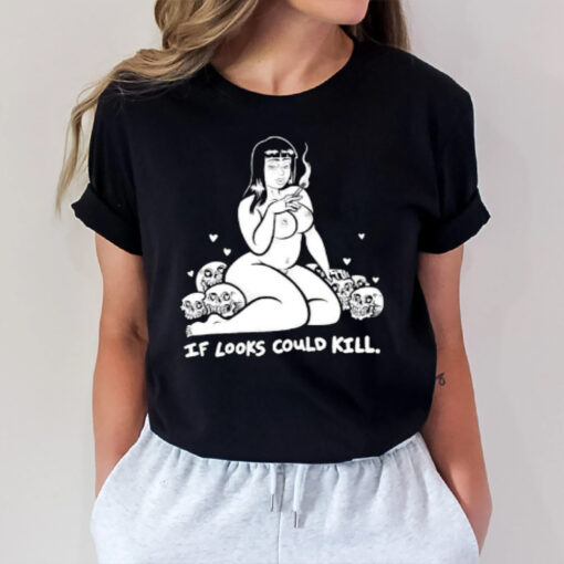 Spooky Booty If Looks Could Kill Skull Heart T-Shirt2