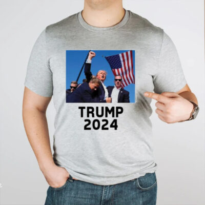 Trump Shot Assassination Attempt Trump 2024 Fist Raised T-Shirt1