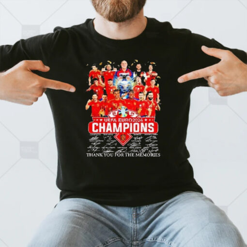 Uefa Euro Champions 2024 Celebration Signatures Thank,you For The Memories T-Shirt3