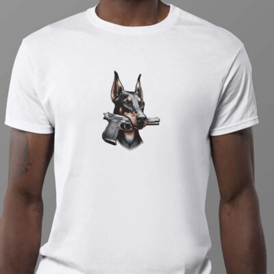 Doberman Pinscher with Gun Sweatshirt , T-shirt , Hoodie , Long Sleeve T-shirt1