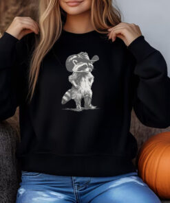 Western Raccoon Sweatshirt , T-shirt , Hoodie , Long Sleeve T-shirt , Retro Cowboy Racoon Graphic3