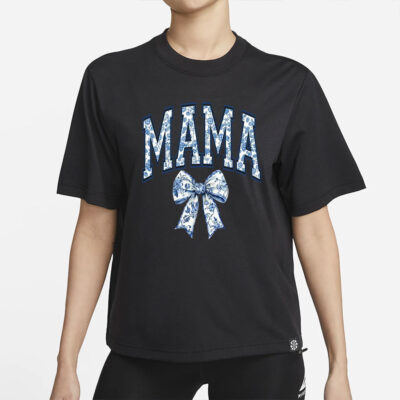 Mama Shirt, Blue Ribbon Shirt, Mothers Day Gift, Aesthetic Gift For Mom, Cute Mom Shirt, Toile Bow Shirt, Chinoiserie Shirt